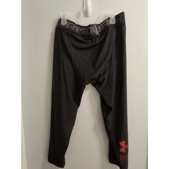 UNDER ARMOUR COMPRESSION TIGHTS - MENS LARGE - BLACK WITH RED LOGO - BRAND NEW - Picture 3 of 4